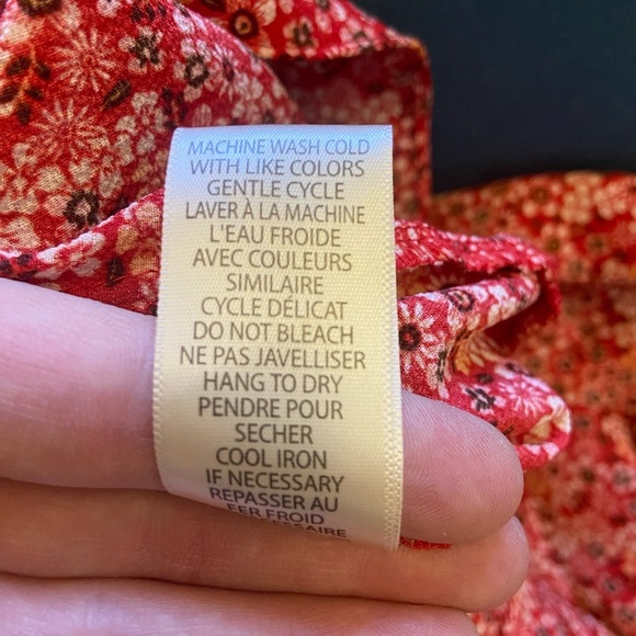 Max Studio Red Floral High Low Wrap Dress Small - Picture 15 of 16